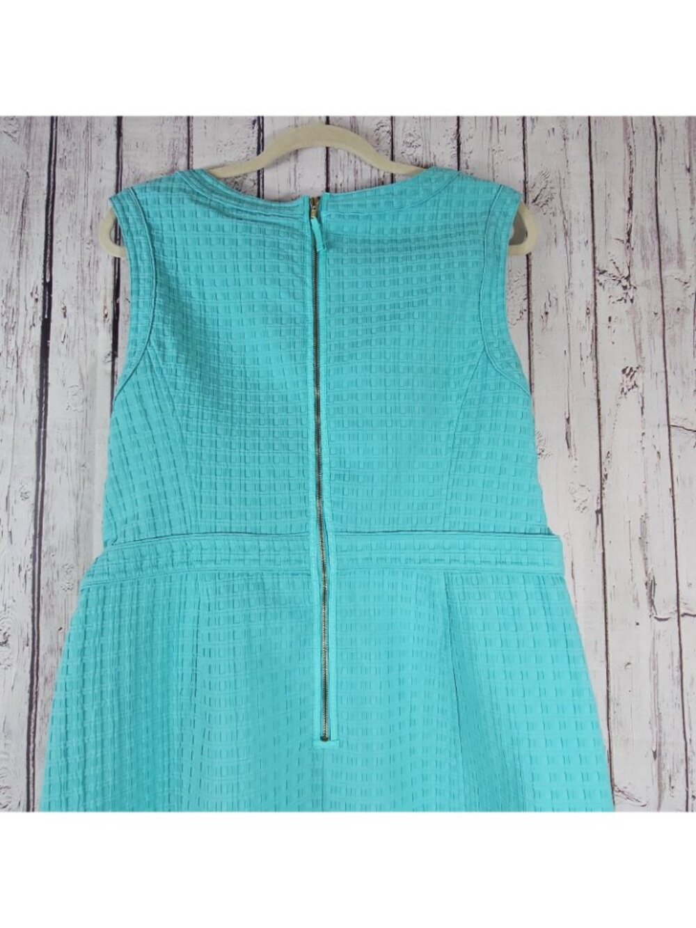 Liz Claiborne Dress sz 16 Teal Basketweave Knee Length Pockets Lined Work Office - Picture 8 of 14